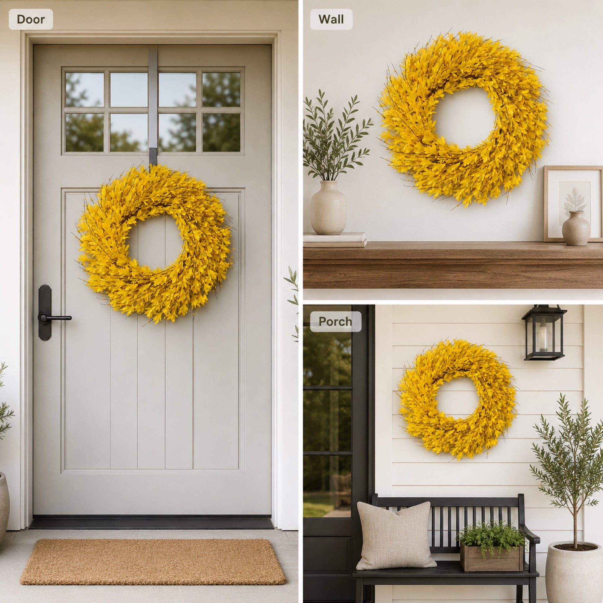 Artificial Winter Jasmine Wreath — view 6