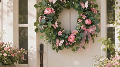 Artificial Pink Rose Butterfly Wreath — workshop promo video